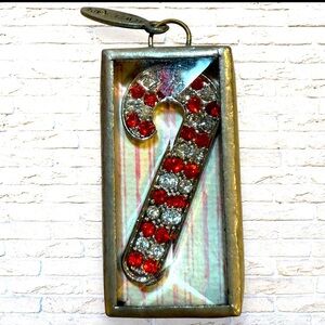 Jewel Kade pendant 1.5”x.75” Candy cane / Naughty or Nice Charm